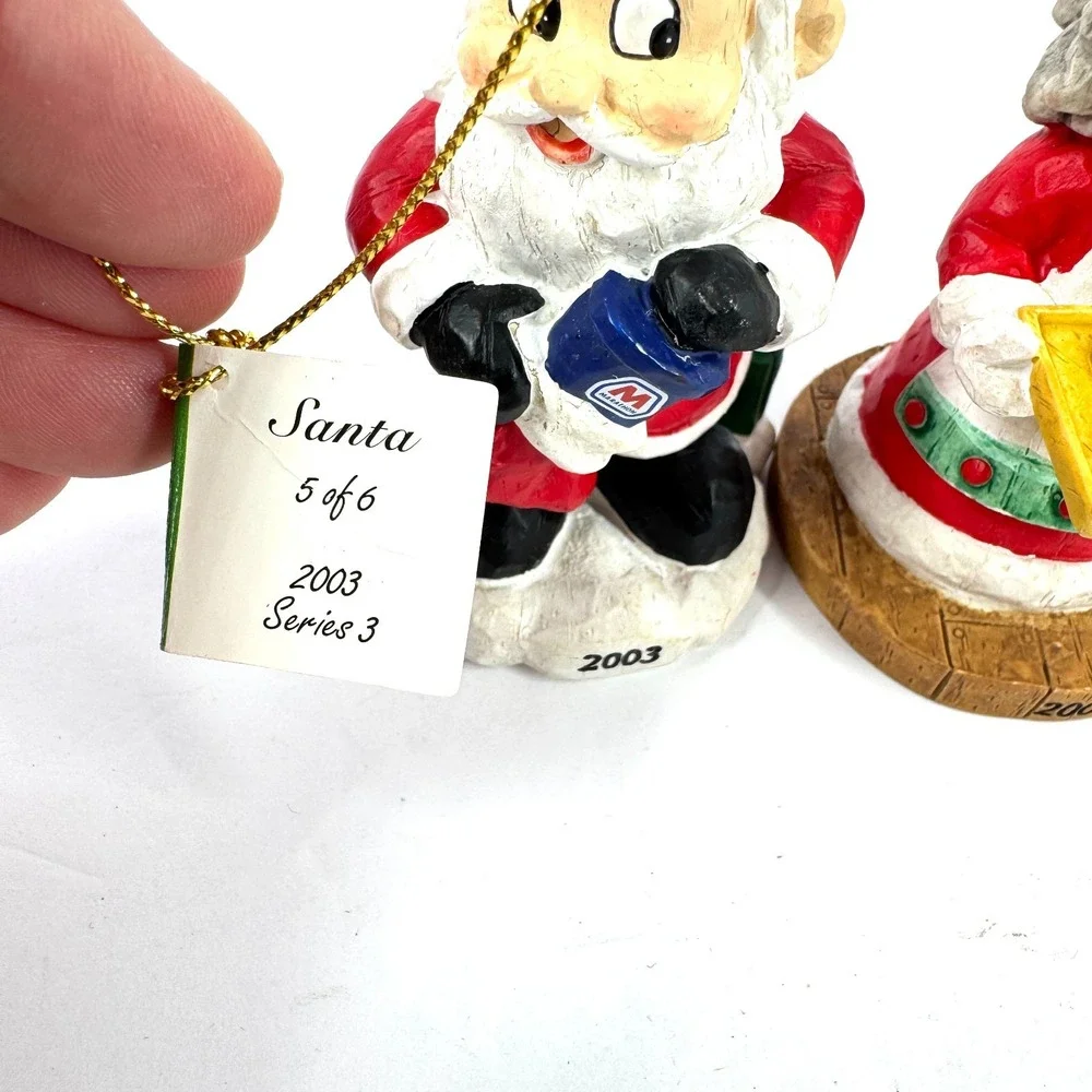Marathon Gas 2003‎ Holiday Collector Series Santa Mrs Claus Ornaments Set of 2